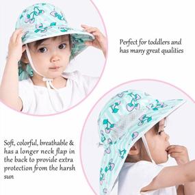 img 3 attached to Защитите своего малыша: шляпа от солнца UPF 50+ для младенцев и малышей с широкими полями и клапаном на шее