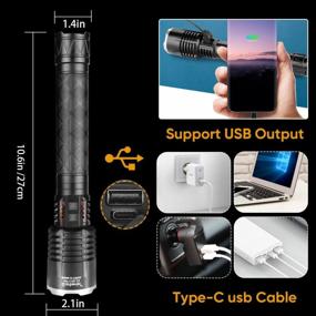 img 1 attached to 120000 High Lumens Rechargeable Super Bright XHP120 USB Tactical Flashlight - 5 Modes, Waterproof & Zoomable For Camping, Hiking & Emergencies.