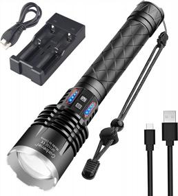 img 4 attached to 120000 High Lumens Rechargeable Super Bright XHP120 USB Tactical Flashlight - 5 Modes, Waterproof & Zoomable For Camping, Hiking & Emergencies.