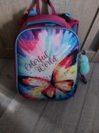 img 1 attached to Berlingo Expert Colorful butterfly satchel, purple/lilac/turquoise review by Adam Rymko ᠌