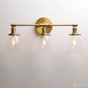 img 2 attached to 🕰️ Antique Permo Vintage Industrial Three-Light Wall Sconces with Clear Glass Shade in Oval Cone Design