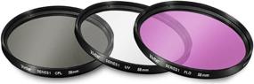 img 3 attached to Optimized 58mm Multi-Coated Filter Kit (UV-CPL-FLD) for Canon Rebel T5, T6, T6i, T7i, T8i, EOS 80D, EOS 90D, EOS 77D, SL3 Cameras with Canon EF-S 18-55mm is STM Lens