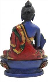 img 1 attached to Tibetan Healing Medicine Buddha Statue Hand Painted Nepal - DharmaObjects