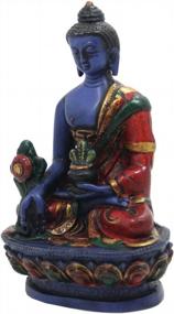 img 2 attached to Tibetan Healing Medicine Buddha Statue Hand Painted Nepal - DharmaObjects