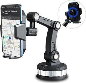 img 4 attached to 📱 Upgraded 360° Rotatable Suction Cup Phone Holder for Windshield/Dashboard Mount - One-Button Pop-up, Strong Suction Cell Phone Car Mount - Universal for iPhone, Samsung, Android (4-6.7 Inch)