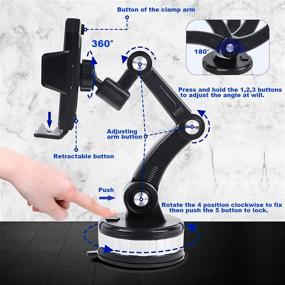 img 3 attached to 📱 Upgraded 360° Rotatable Suction Cup Phone Holder for Windshield/Dashboard Mount - One-Button Pop-up, Strong Suction Cell Phone Car Mount - Universal for iPhone, Samsung, Android (4-6.7 Inch)