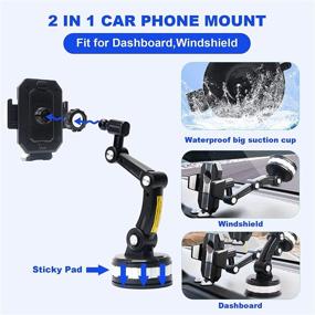 img 2 attached to 📱 Upgraded 360° Rotatable Suction Cup Phone Holder for Windshield/Dashboard Mount - One-Button Pop-up, Strong Suction Cell Phone Car Mount - Universal for iPhone, Samsung, Android (4-6.7 Inch)