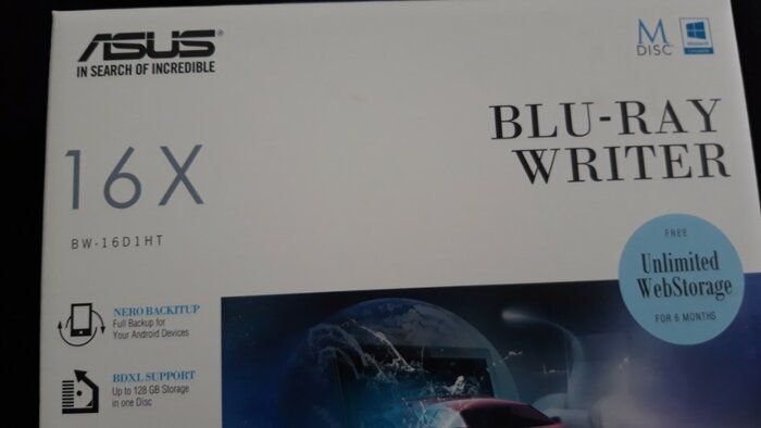 img 1 attached to High-Performance Asus 16X BW-16D1HT Blu-ray Burner Drive Bundle - BDXL, M-Disc Support, Accessories Included review by Andrey Stanchev ᠌