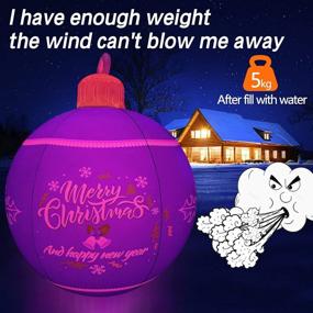 img 2 attached to Illuminate Your Christmas With IOKUKI'S 45-Inch Light-Up Inflatable PVC Christmas Balls Set: Complete With Remote, Air Pump, And Timer For Yard And Pool Décor - Clearance Sale, 1 Piece