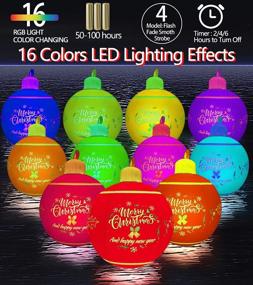 img 3 attached to Illuminate Your Christmas With IOKUKI'S 45-Inch Light-Up Inflatable PVC Christmas Balls Set: Complete With Remote, Air Pump, And Timer For Yard And Pool Décor - Clearance Sale, 1 Piece
