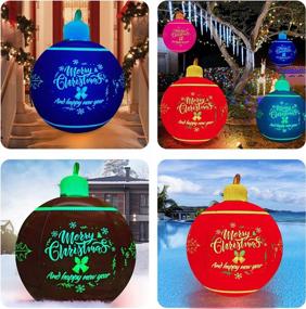 img 1 attached to Illuminate Your Christmas With IOKUKI'S 45-Inch Light-Up Inflatable PVC Christmas Balls Set: Complete With Remote, Air Pump, And Timer For Yard And Pool Décor - Clearance Sale, 1 Piece