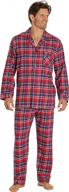 устройтесь поудобнее с мужской фланелевой пижамой everdream's - 100% хлопок, длинный пижамный комплект логотип