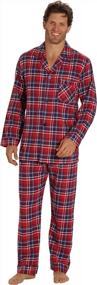 img 1 attached to Get Cozy With EVERDREAM'S Men'S Flannel Pajamas - 100% Cotton, Long PJ Set