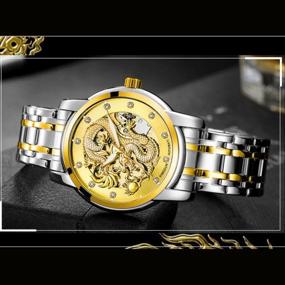 img 2 attached to Weicam Men'S Mechanical Skeleton Luxury Watch With Dragon Carved Dial And Lumious Features - Ideal For Business And Water Resistant