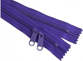 img 2 attached to 30" Inches Double Slide Zippers - YKK #4.5 Coil With Closed Bottom Two Head To Head Long Zipper Pulls. - Assorted Colors - Choose Quantity - Made In The United States (10)