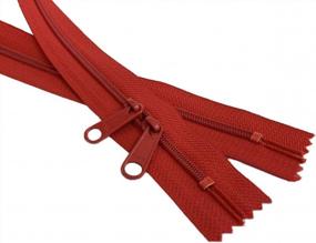 img 3 attached to 30" Inches Double Slide Zippers - YKK #4.5 Coil With Closed Bottom Two Head To Head Long Zipper Pulls. - Assorted Colors - Choose Quantity - Made In The United States (10)
