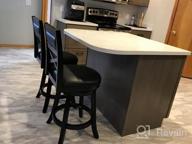 img 1 attached to 30” Bar Height Weathered Grey Finish Meeker X Back Fabric Swivel Stool With Black Leather Seat - DTY Indoor Living review by James Arellano