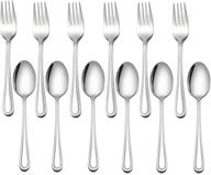 16-piece kids silverware set - 8 spoons, 8 forks, stainless steel utensils for preschools & home use | dishwasher safe logo