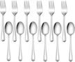16-piece kids silverware set - 8 spoons, 8 forks, stainless steel utensils for preschools & home use | dishwasher safe logo