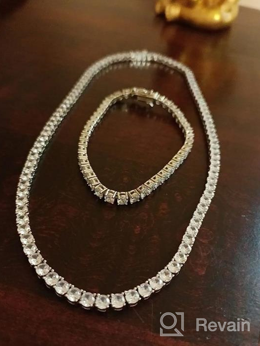 img 1 attached to 18K White Gold Plated 4.0Mm Cubic Zirconia Classic Tennis Necklace - 16/18/20/22/24 Inch review by Brittany Collins