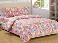 🦄 elegant home multicolor unicorn printed sheet set - pink purple white blue orange - full size - for girls/kids/teens - includes pillowcase, flat & fitted sheets - pony theme logo