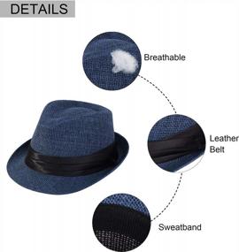 img 2 attached to Stylish Women'S Short Brim Straw Fedora Sun Hat For Summer By Verabella