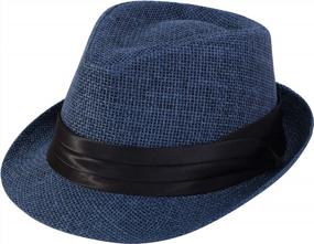 img 4 attached to Stylish Women'S Short Brim Straw Fedora Sun Hat For Summer By Verabella