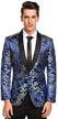 coofandy men's floral dress suit luxury embroidered wedding blazer dinner tuxedo jacket for party logo