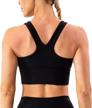lavento ruched longline yoga crop bras top - women's v-neck racerback sports bra for maximum support logo