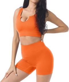 img 2 attached to JNINTH'S Seamless Workout Sets: Perfect 2-Piece Yoga Outfits For Women Featuring High-Waist Leggings And Sports Bra.