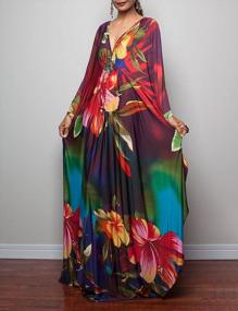 img 3 attached to Bsubseach Women Ethnic Print Kaftan Beach Dress Plus Size Swimsuit Cover Up