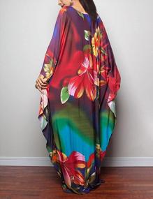 img 1 attached to Bsubseach Women Ethnic Print Kaftan Beach Dress Plus Size Swimsuit Cover Up