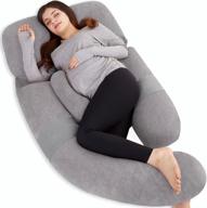 ultimate comfort with awesling 60in pregnancy pillow: detachable maternity pillow for pregnant women, extra large full body pillow for pregnancy - velvet cover included! (dark gray) логотип