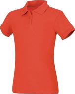 🧡 medium girls' orange interlock sleeve classroom top - tops, tees & blouses логотип