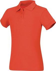 img 1 attached to 🧡 Medium Girls' Orange Interlock Sleeve Classroom Top - Tops, Tees & Blouses