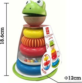 img 1 attached to Hape Mr. Frog Stacking Rings - Multicolor Wooden Ring Stacker Play Set - Educational Toy for Children