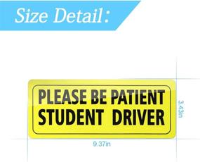 img 3 attached to 🚗 Set of 3 Magnet Reflective Yellow Large Bold Text Car Signs for Student Drivers - Please Be Patient Student Driver Bumper Safety Sign Stickers for New Drivers (Black)