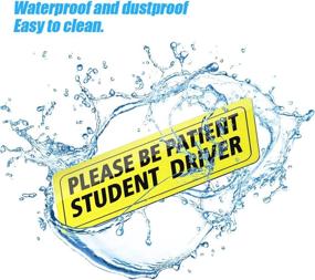 img 2 attached to 🚗 Set of 3 Magnet Reflective Yellow Large Bold Text Car Signs for Student Drivers - Please Be Patient Student Driver Bumper Safety Sign Stickers for New Drivers (Black)