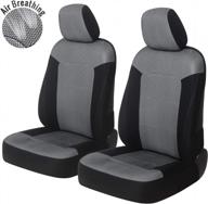 autoyouth gray mesh fabric car seat covers for front seats - breathable bucket seat protectors for men women, suitable for cars, suvs, trucks and vans. logo
