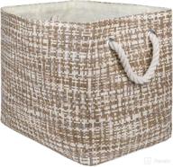 📦 dii oversize woven paper storage basket or bin: collapsible & convenient home organization solution for office, bedroom, closet, toys & laundry (large - 17x12x12”) stone tweed логотип