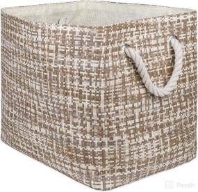 img 4 attached to 📦 DII Oversize Woven Paper Storage Basket or Bin: Collapsible & Convenient Home Organization Solution for Office, Bedroom, Closet, Toys & Laundry (Large - 17x12x12”) Stone Tweed