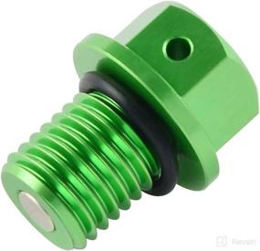 img 1 attached to NICECNC Green Magnetic Oil Drain Plug Bolt - 12mm P1.5, Compatible with Honda XR650L CR125 CR250 CR480 CR500 CR125R CR250R CBR400R 500R 600RR CBR1000RR - See Fitment, Ideal for Dirt & Street Bikes