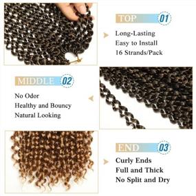 img 2 attached to 14 Inch Passion Twist Hair 8 Packs Water Wave Crochet Braids Bohemian Ombre Blonde 1B/27 Extensions