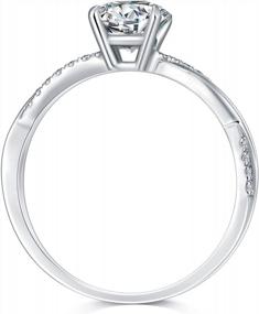 img 3 attached to 1.16Ctw Moissanite Engagement Rings For Women - Platinum Plated Silver Ring