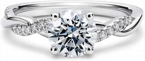 img 4 attached to 1.16Ctw Moissanite Engagement Rings For Women - Platinum Plated Silver Ring