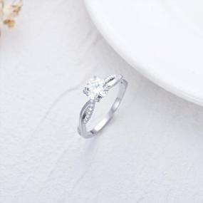 img 1 attached to 1.16Ctw Moissanite Engagement Rings For Women - Platinum Plated Silver Ring