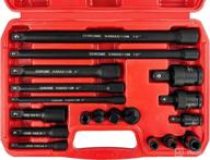 🔧 wett 18-piece impact extension socket set drive tool accessory set with cr-v steel construction, socket adapters, extensions, universal joints, and impact coupler - professional socket accessories логотип