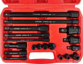 img 4 attached to 🔧 WETT 18-Piece Impact Extension Socket Set Drive Tool Accessory Set with CR-V Steel Construction, Socket Adapters, Extensions, Universal Joints, and Impact Coupler - Professional Socket Accessories