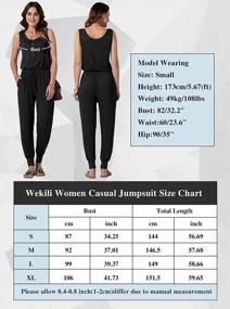 img 1 attached to Women'S Round-Neck Sleeveless Romper Jumpsuit With Elastic Waist & Pockets - WEKILI