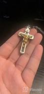 img 1 attached to HZMAN Stainless Steel Catholic INRI Cross Crucifix Pendant Necklace with Gold and Silver Tone Accents and 22+2 Inch Chain for Men and Women review by Dang Reid